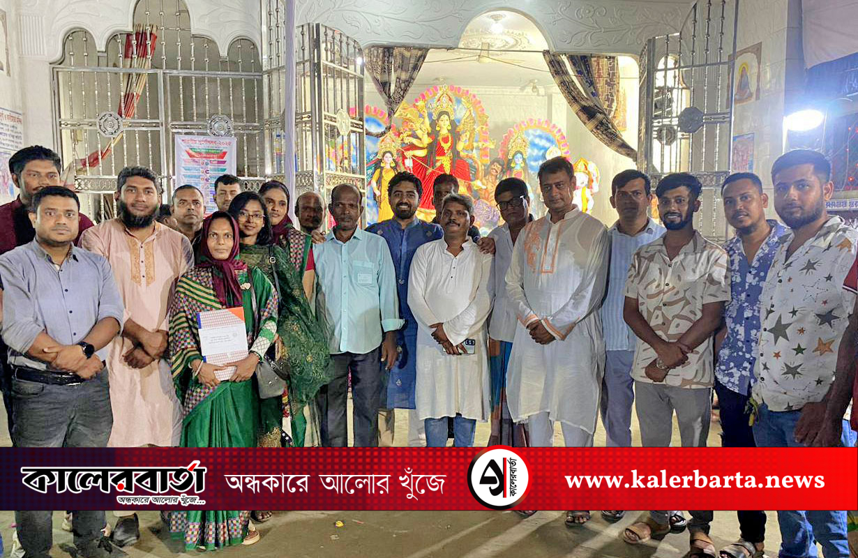 কেরানীগঞ্জে জাতীয় নাগরিক পার্টির দুর্গা মন্দির পরিদর্শন