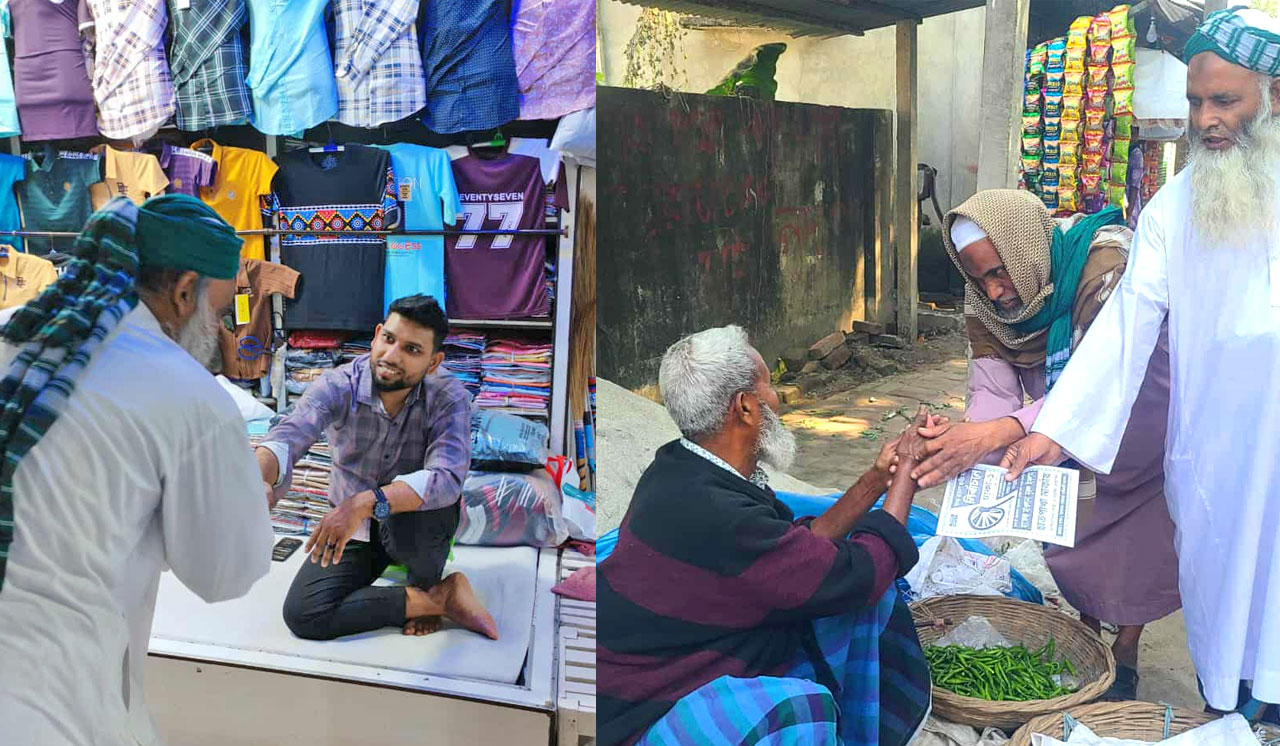 নবাবগঞ্জে হাতপাখার প্রার্থী হাফেজ মাওলানা নুরুল ইসলামের গণসংযোগ, কালের বার্তা