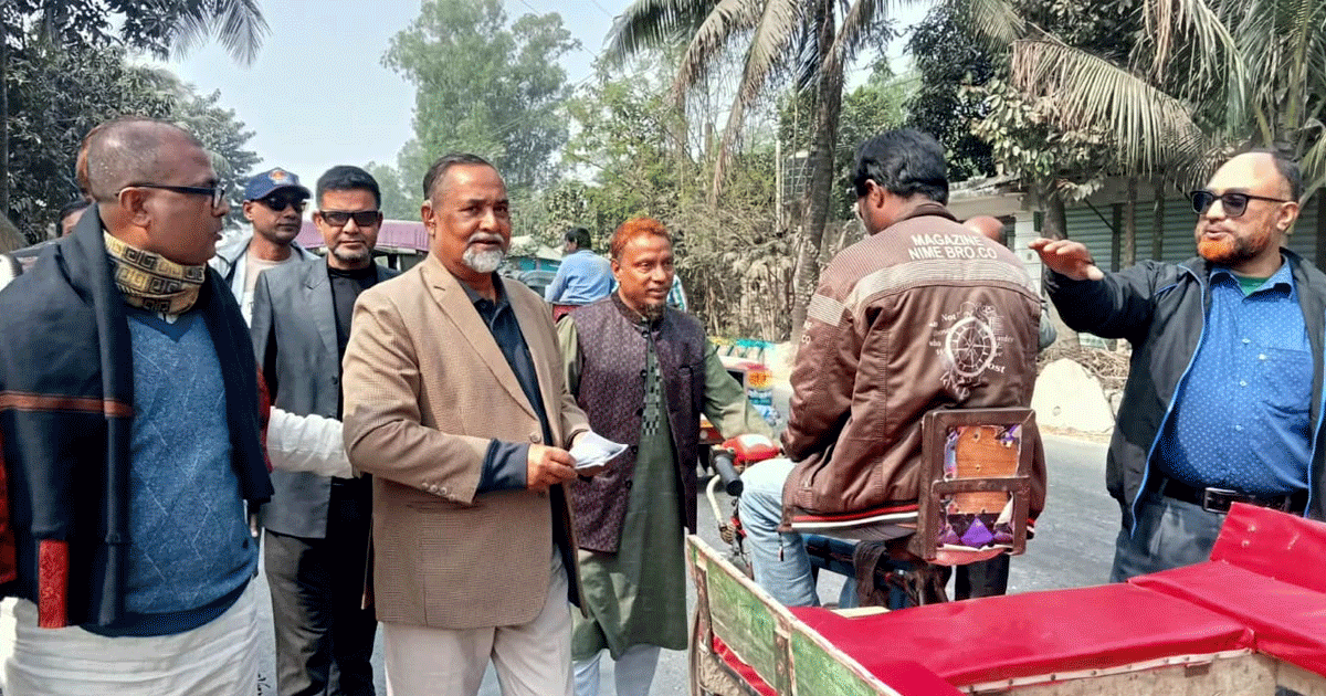 গোবিন্দগঞ্জে ধানের শীষে ভোট চেয়ে অবসরপ্রাপ্ত সৈনিকদের গণসংযোগ