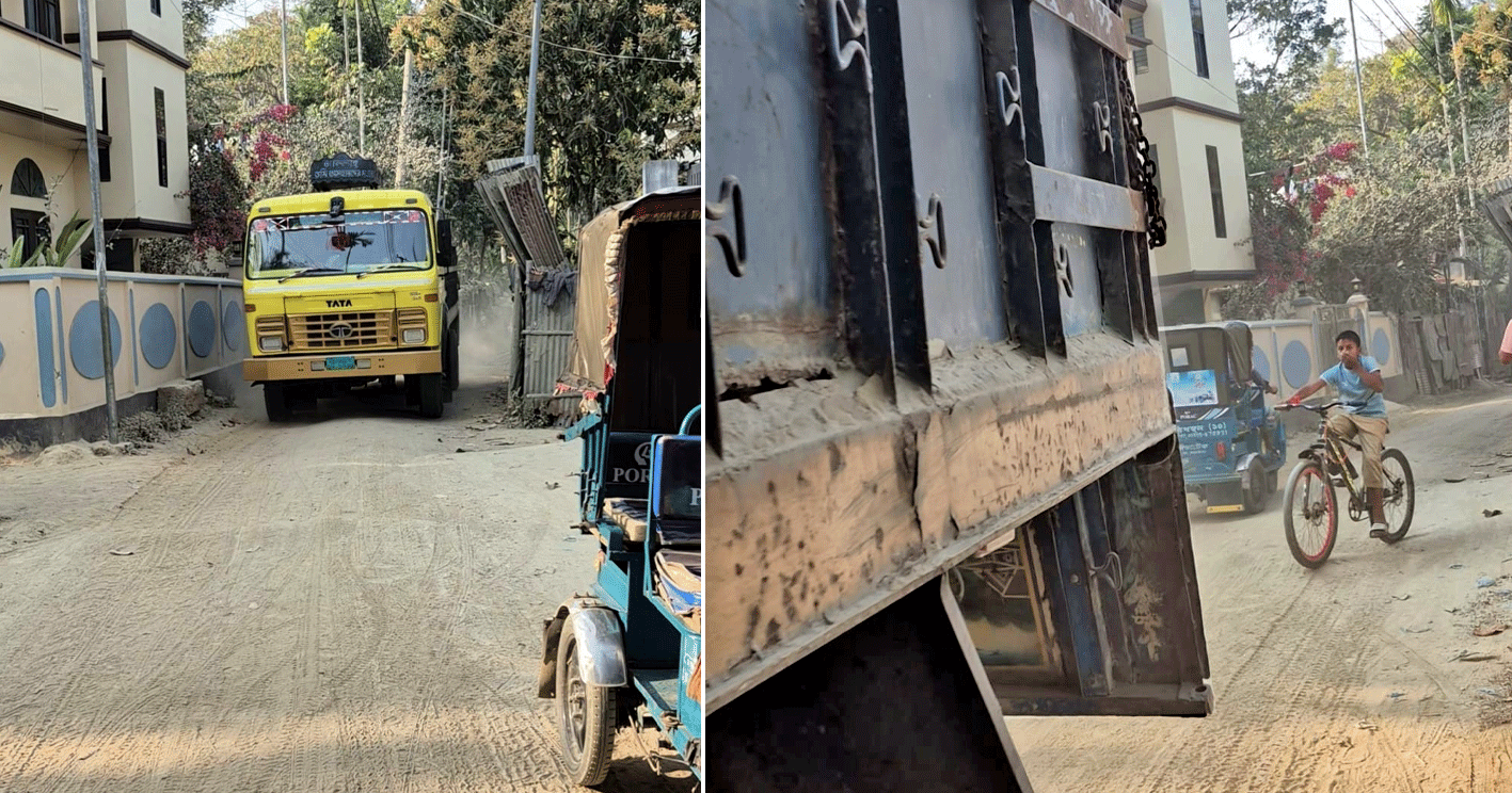 লামায় ভারী ট্রাক চলাচলে জনদুর্ভোগ, স্বাস্থ্যঝুঁকি ও সড়ক ধ্বংসের অভিযোগ