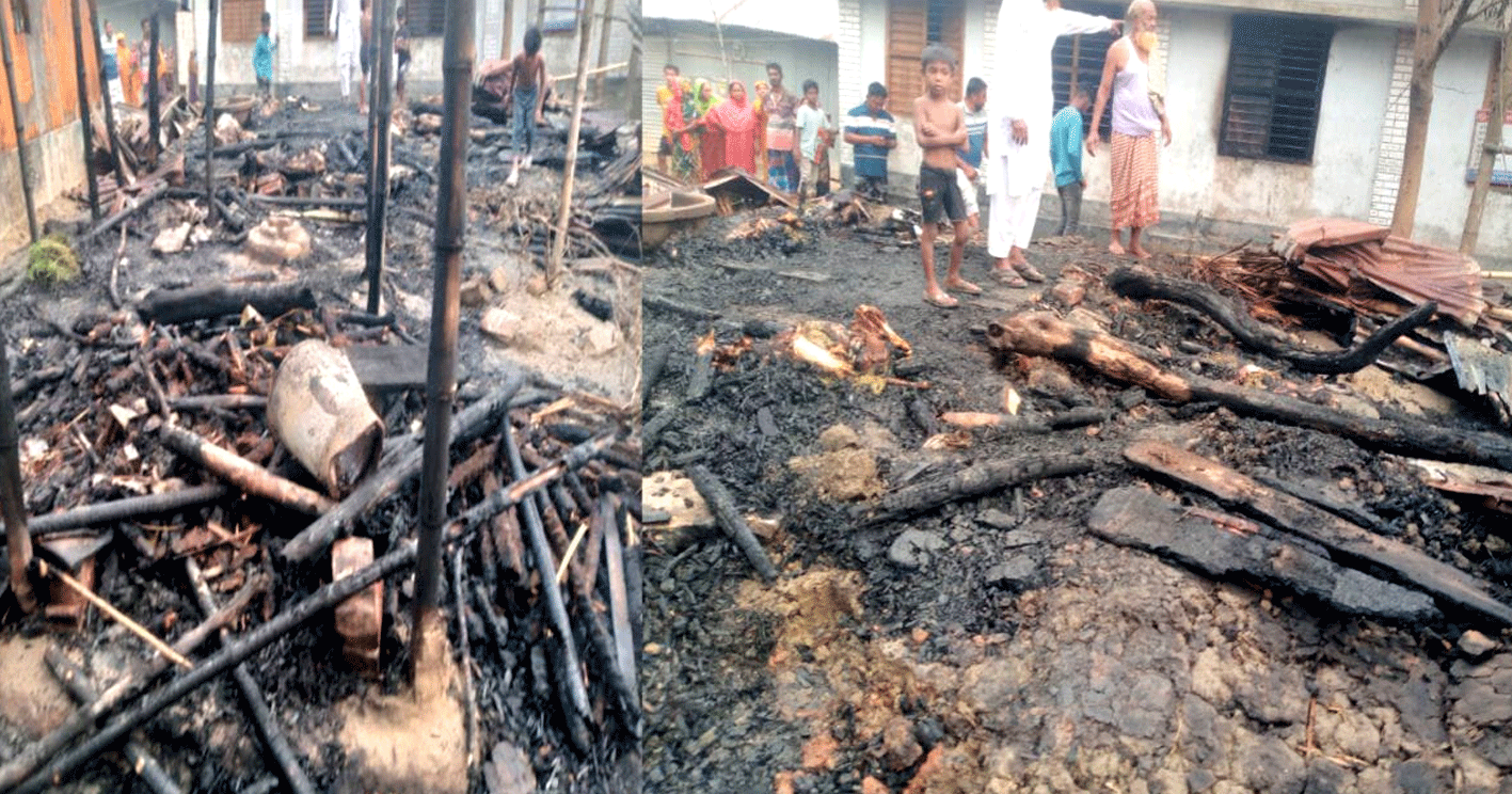 নলডাঙ্গায় গভীর রাতে আগুনে ভস্মীভূত কৃষকের ঘর ও ছাগল, প্রায় আড়াই লাখ টাকার ক্ষতি
