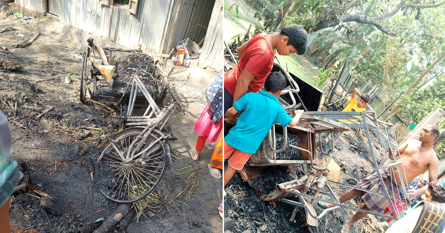 পলাশবাড়ীতে বসতবাড়িতে ভয়াবহ অগ্নিকাণ্ড, ১০ লক্ষাধিক টাকার ক্ষতি