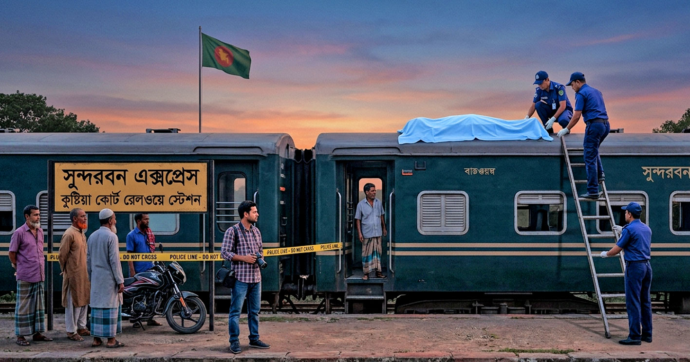 কুষ্টিয়ায় ট্রেনের ছাদ থেকে যুবকের রক্তাক্ত মরদেহ উদ্ধার