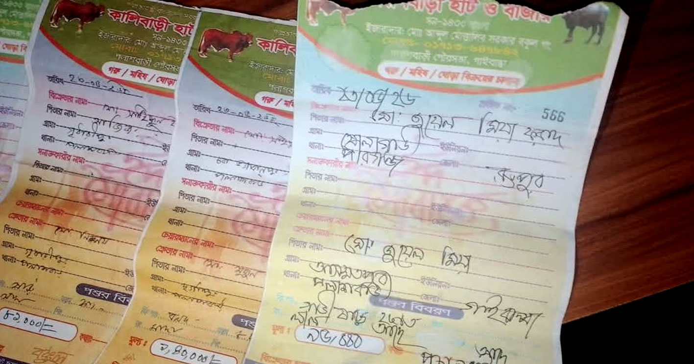 পলাশবাড়ী কালিবাড়ী হাট-বাজারের চালান বই জালিয়াতির অভিযোগে ৩ জন পুলিশ হেফাজতে