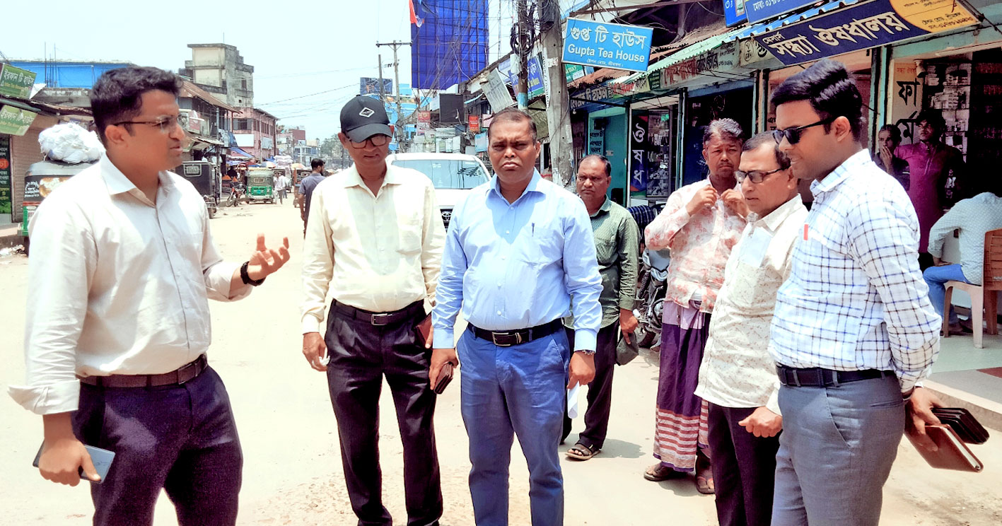 শ্রীমঙ্গল স্টেশন রোডের সংস্কার কাজ পরিদর্শনে ইউএনও