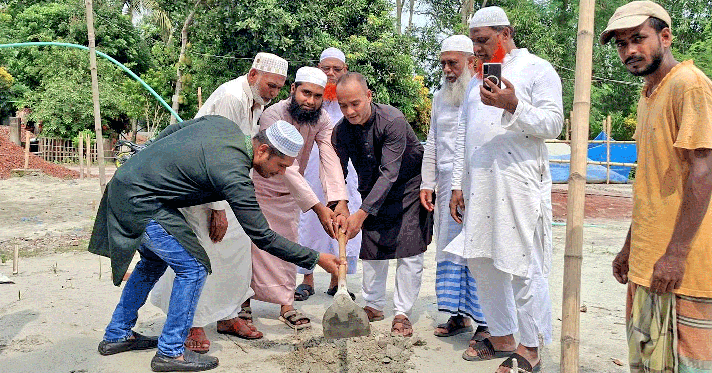 দোহারে আল মদিনা জামে মসজিদের নতুন ভবনের ভিত্তিপ্রস্তর স্থাপন