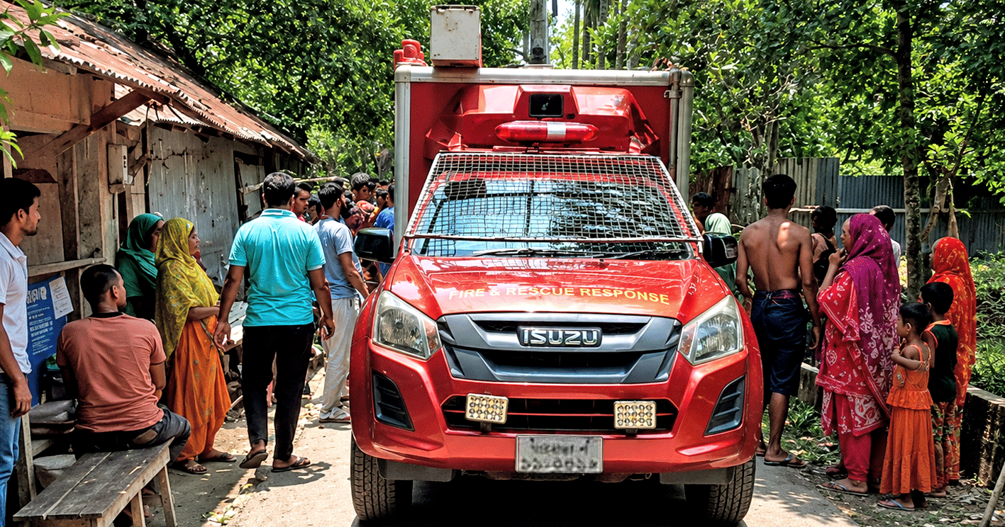 পতাকা টাঙাতে গিয়ে গাছে অজ্ঞান যুবক, ফায়ার সার্ভিসের তৎপরতায় উদ্ধার
