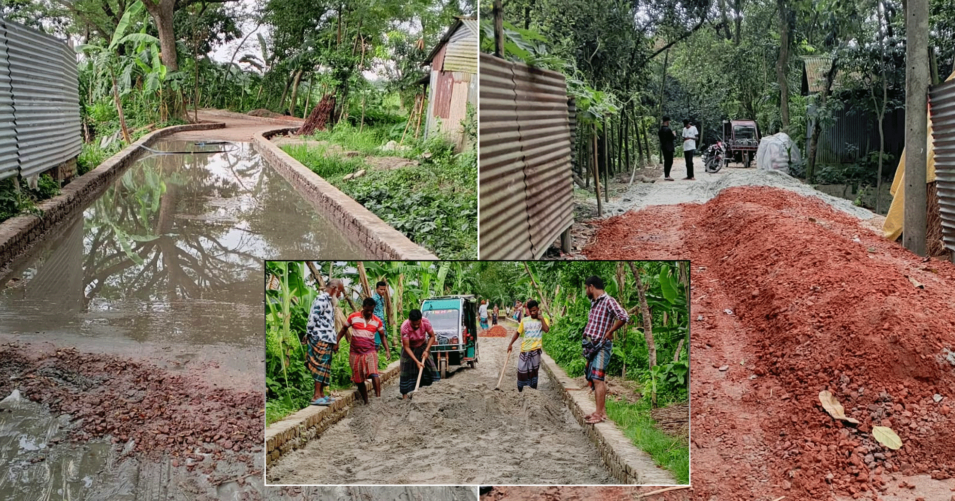 কুলিয়ারচরে রাস্তার কাজে নিম্নমানের সামগ্রী: এলাকাবাসীর তোপের মুখে কাজ বন্ধ করল এলজিইডি