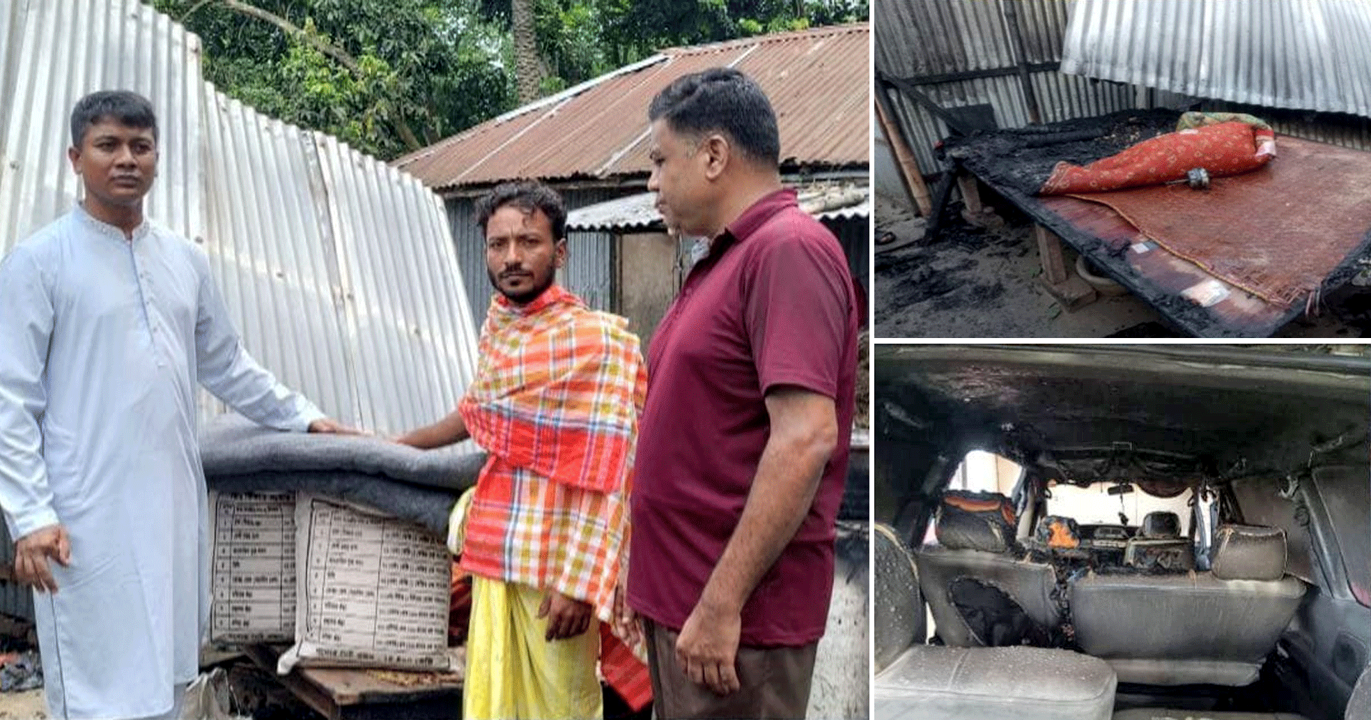 নলডাঙ্গায় একই রাতে পৃথক দুটি অগ্নিকাণ্ড, পরিদর্শনে ইউএনও