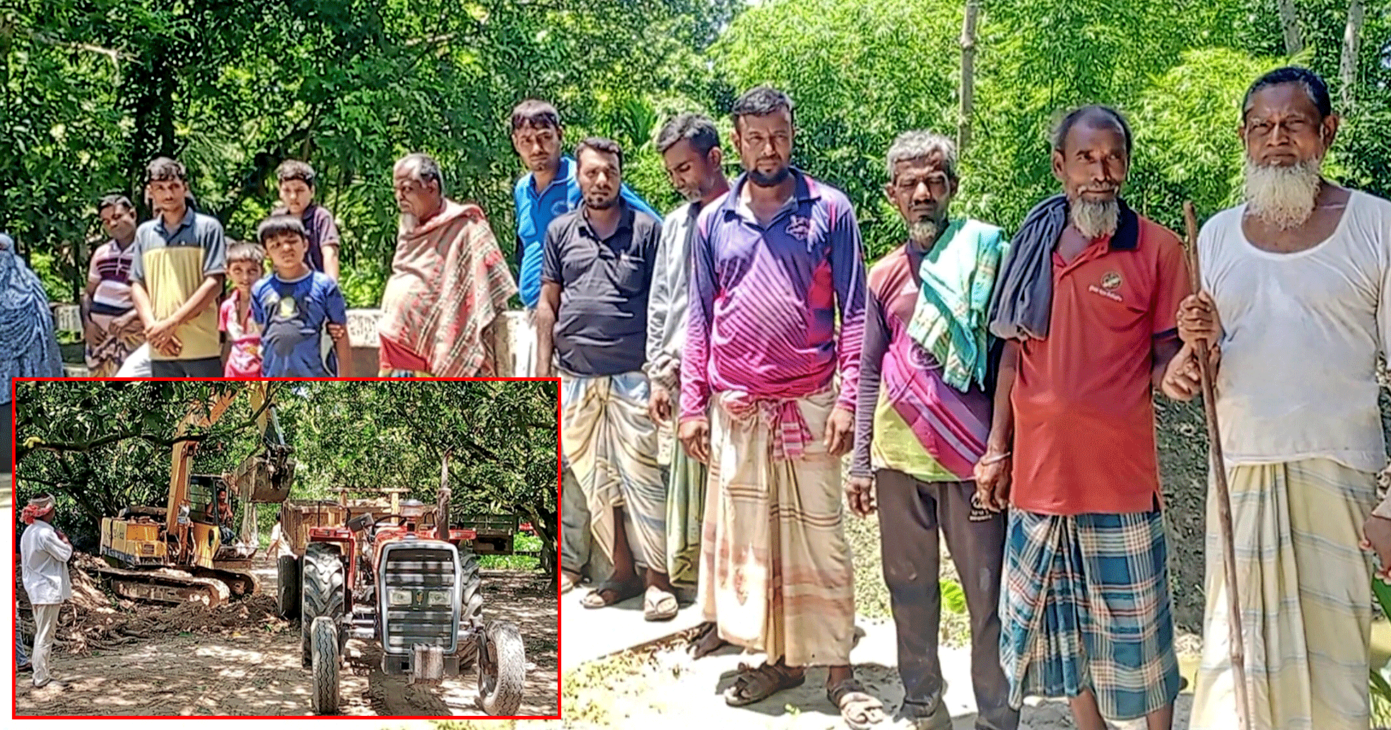 নাটোরে খালের মাটি অবৈধভাবে বিক্রির প্রতিবাদে এলাকাবাসীর মানববন্ধন