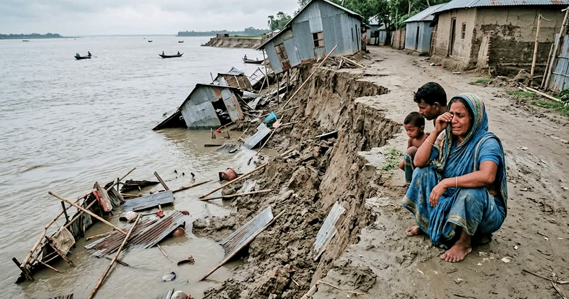 ঝুঁকি নিয়ে নদীপাড়ে বসবাস: ভাঙনকবলিত মানুষের কান্না শোনার কেউ নেই