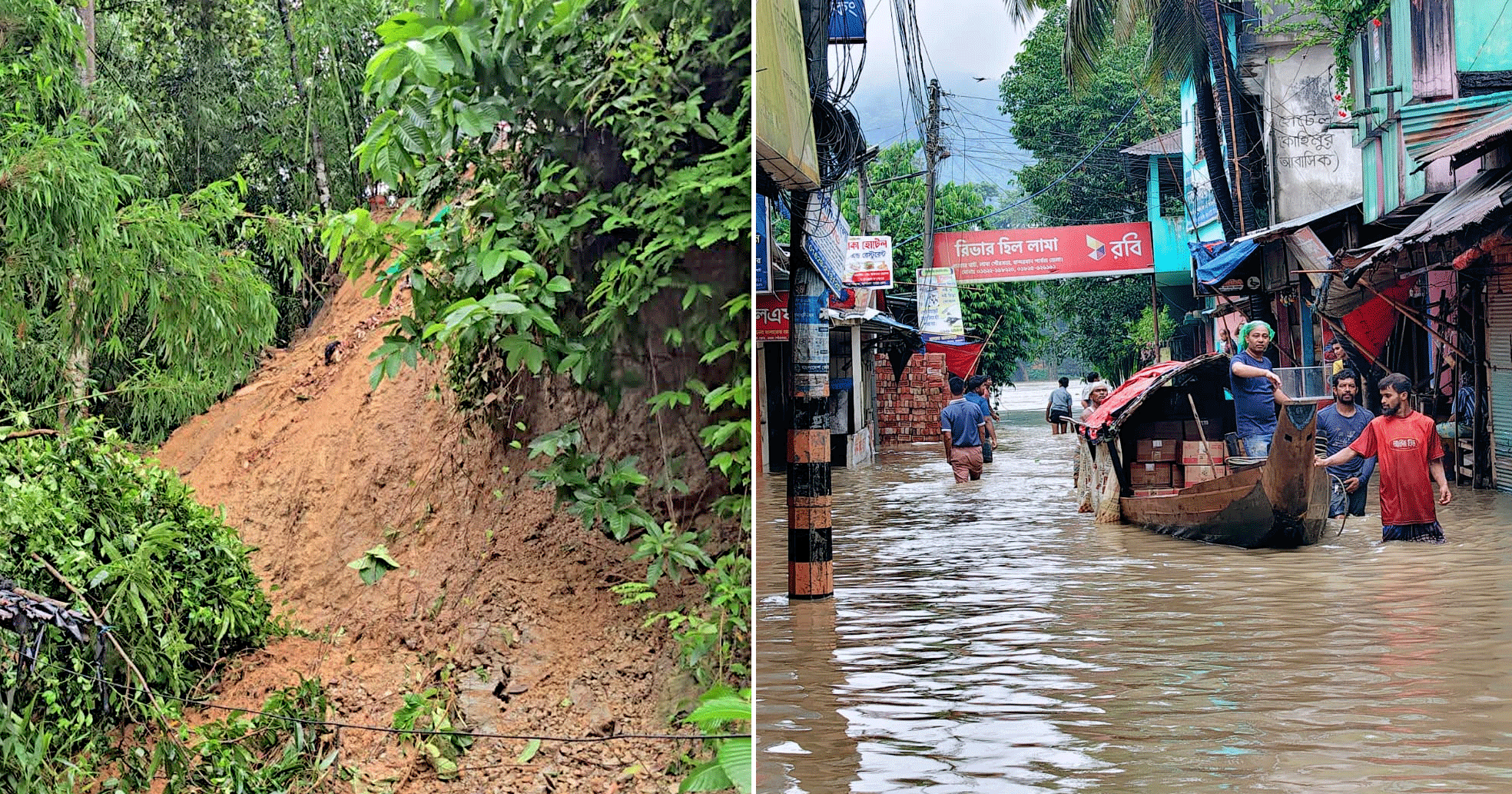 লামায় পাহাড় ধস ও ভয়াবহ বন্যা: ৫ জনের মৃত্যু, পানিবন্দি লক্ষাধিক মানুষ