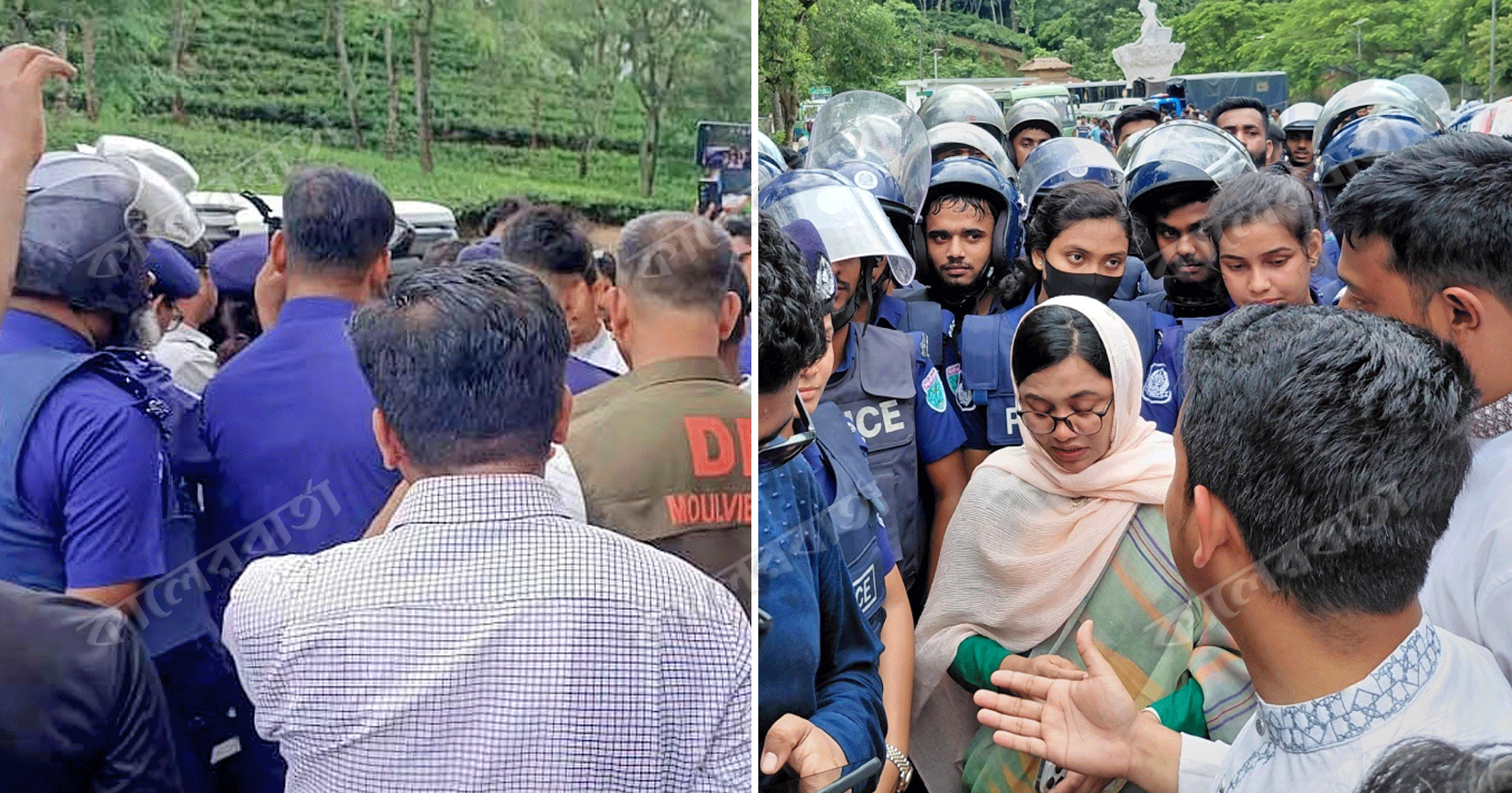 হবিগঞ্জে যাওয়ার পথে শ্রীমঙ্গলে এনসিপির গাড়িবহরে পুলিশের বাধা