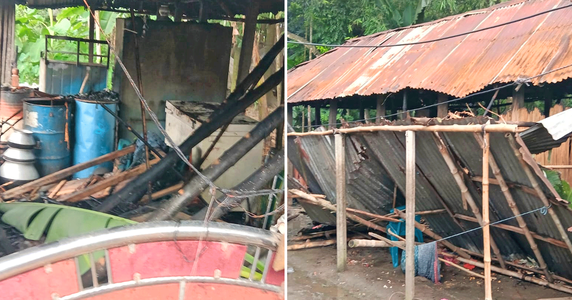 নলডাঙ্গায় শর্ট সার্কিট থেকে আগুন, পুড়ে গেছে বসতঘরের আসবাবপত্র